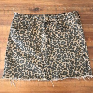 STS BLUE Leopard jeans mini skirt